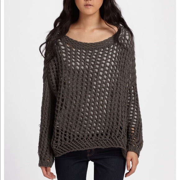 Joie Prima Layered Open Knit Sweater 100 Wool Joie Prima Layered Open Knit Sweater 100 Wool